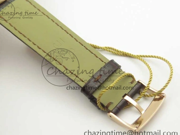 0124 Durable De Ville RG MKF 1:1 Best Edition Silver Dial Diamonds Markers on Brown Leather Strap MIYOTA 9015 V 8047